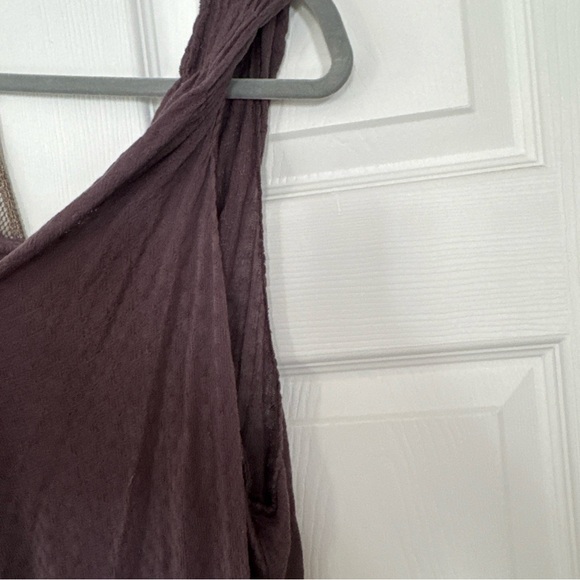 Free People One-Shoulder Draped Top in Mauve and Taupe Mesh - Picture 5 of 9